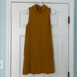 Mock turtleneck mustard color dress!